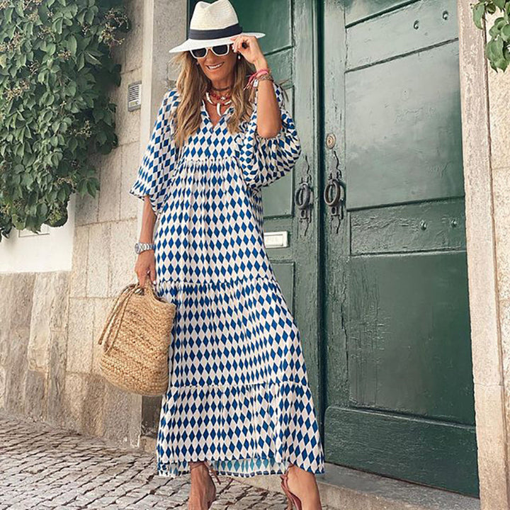 Stilla | Boho Maxikjole med Pufærmer