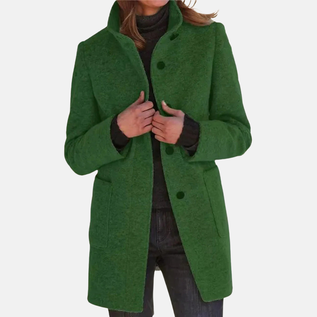 Stilla | Vintage Tweed Damejakke med Elegant Rullekrave
