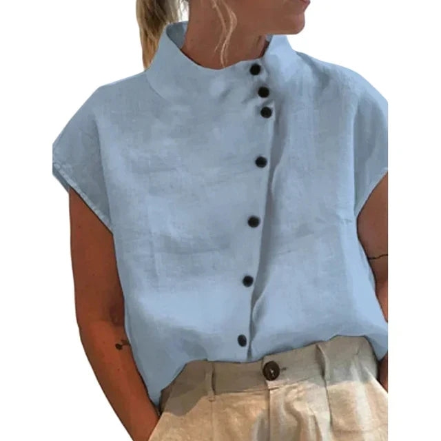 Stilla | Elegant Bluse med Ståkrave til Kvinder
