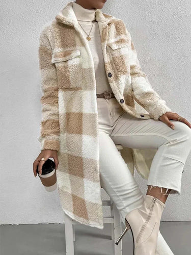 Stilla | Teddyfleece Plus Size Snit Ternet Mønster Mellemlang