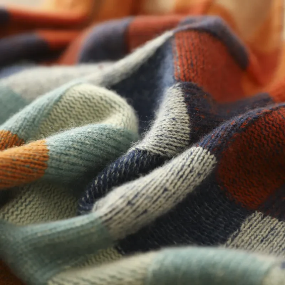 Stilla | Flerfarvet Ternet Strikpullover Dame