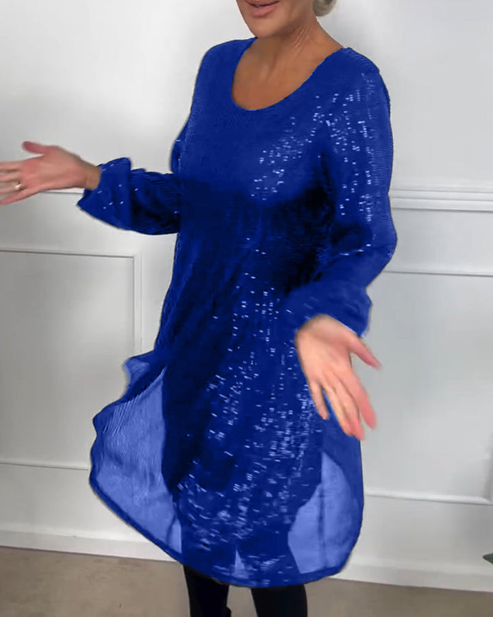 Stilla | Elegant Lanterne Ærme Pailletter A-Linie