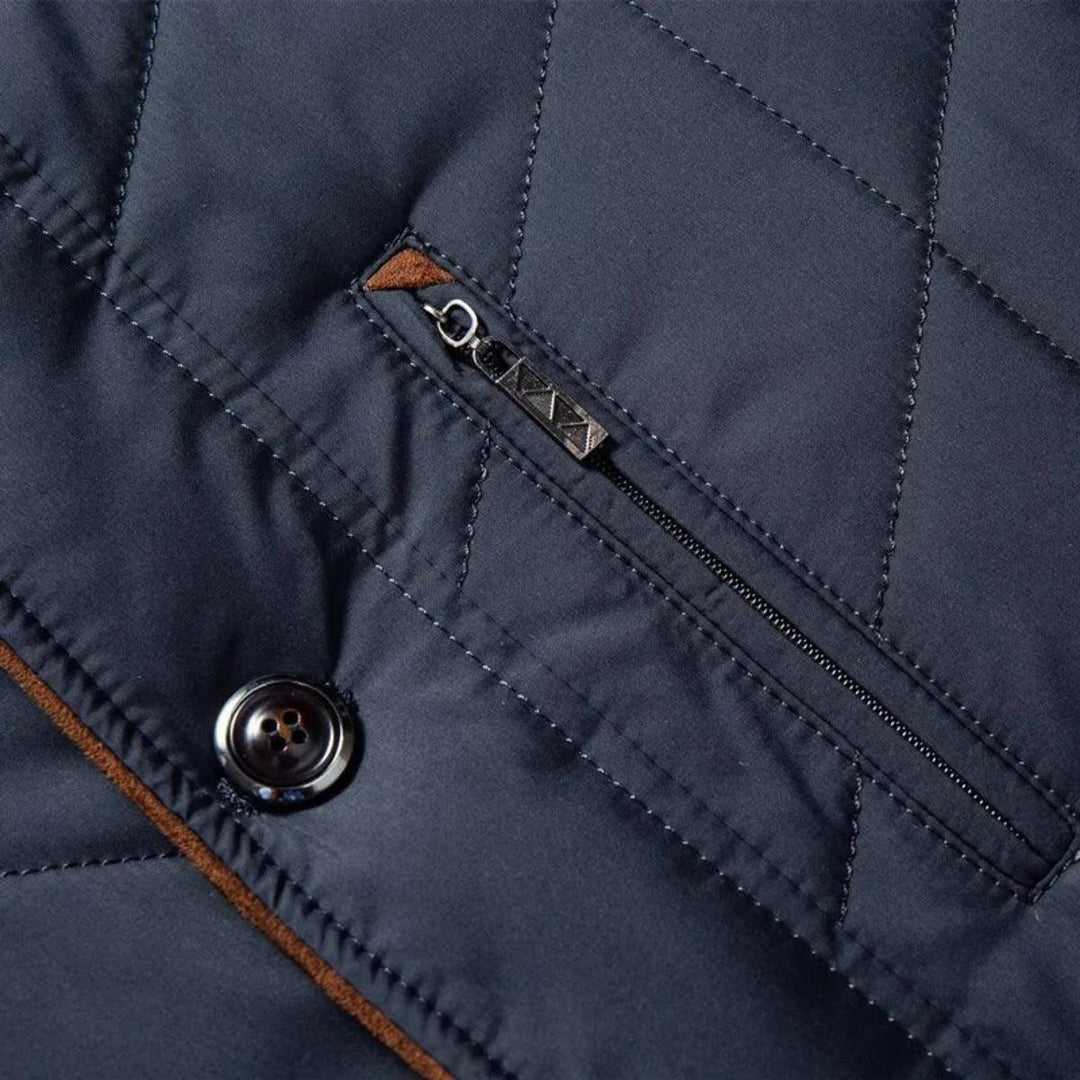 Stilla | Cotton-Padded Stand-Up Collar Tykk Jakke