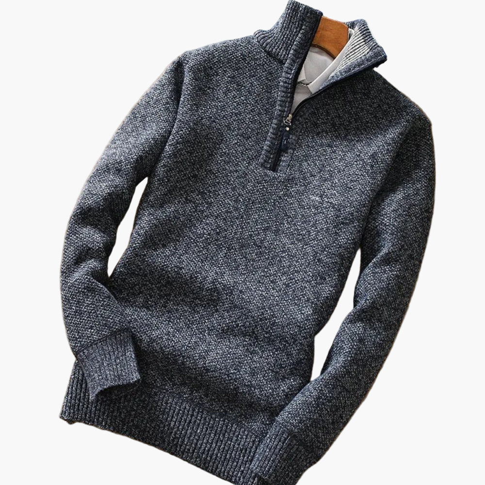 Stilla | Strikpullover med Lynlås - Moderne Fritidsstil til Hverdag og Kontor