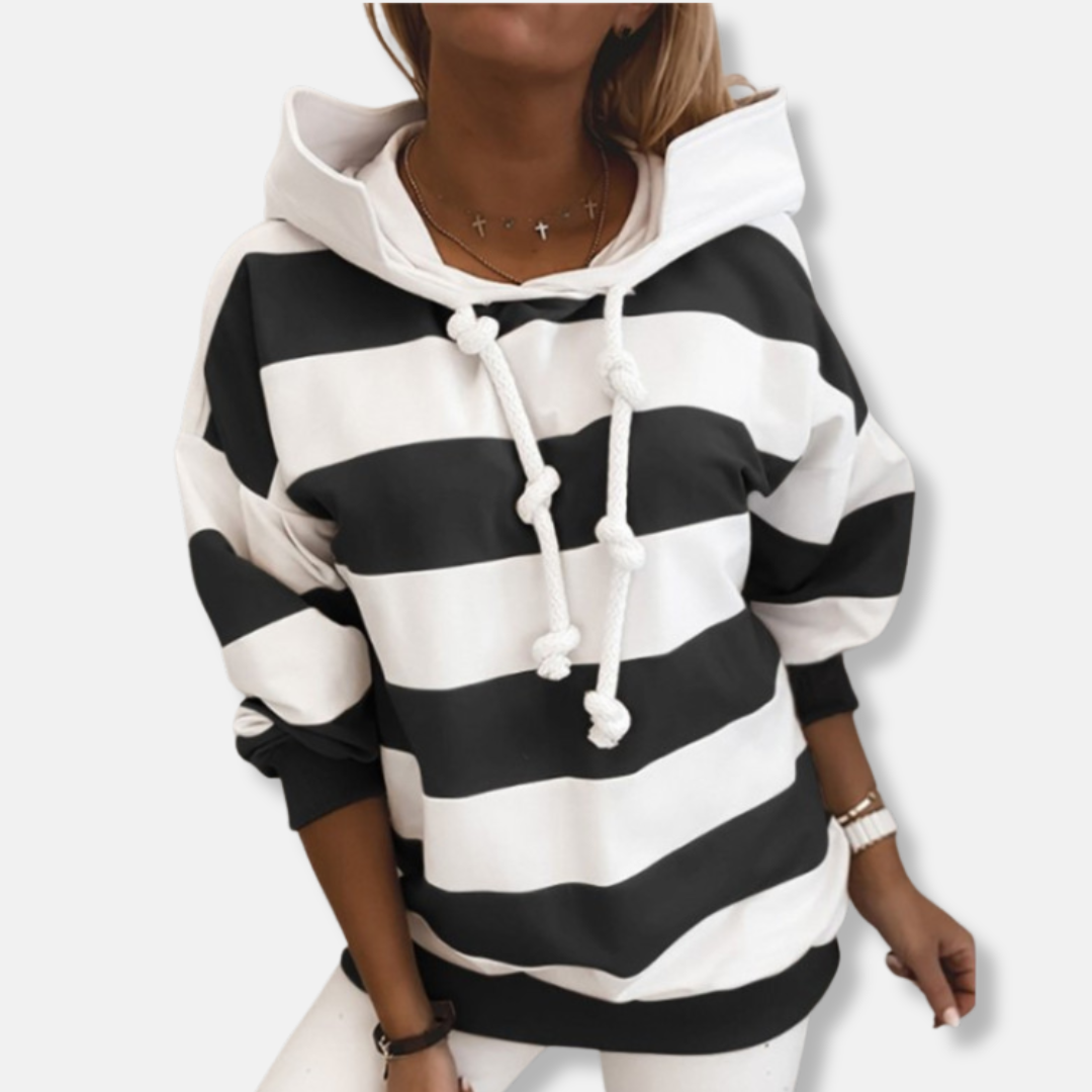 Stilla | Løs pasform hoodie Stribet afslappet hoodie