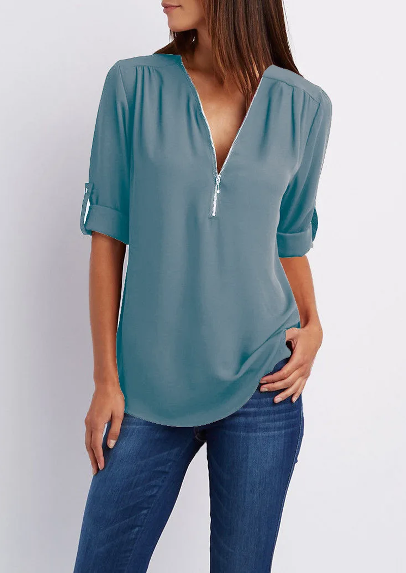 Stilla | Bluse med Lynlås
