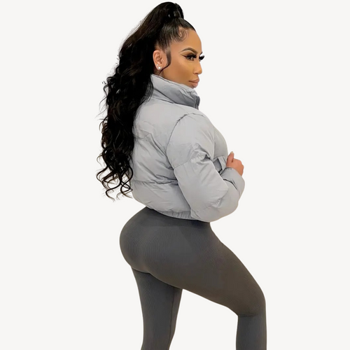 Stilla | Dame Cropped Puffer Zip Jakke