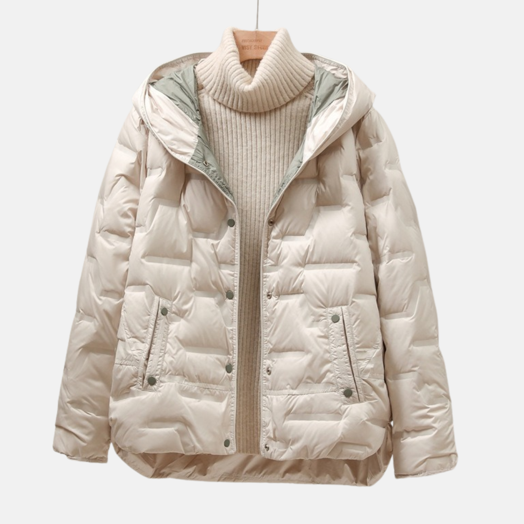 Stilla | Jakke Quilted Puff Aftagelig Hætte Trykknaplukning