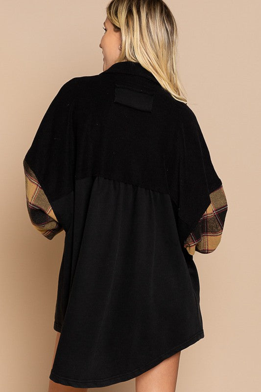 Stilla | Skjortejakke Med Plaid Detaljeærmer
