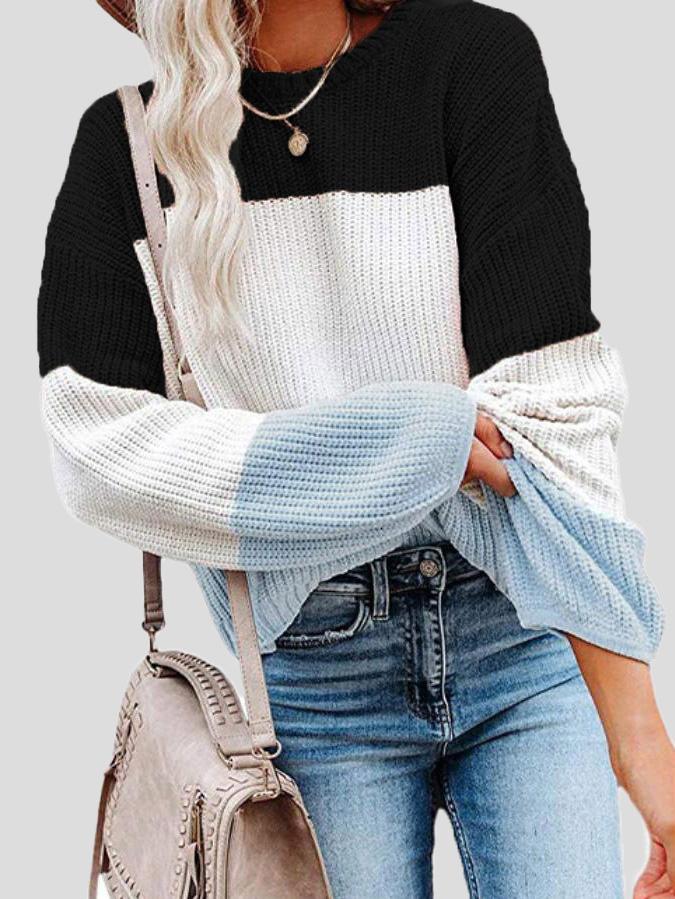 Stilla | Cozy Colorblock Striktrøje til Efterårs Lagdeling.