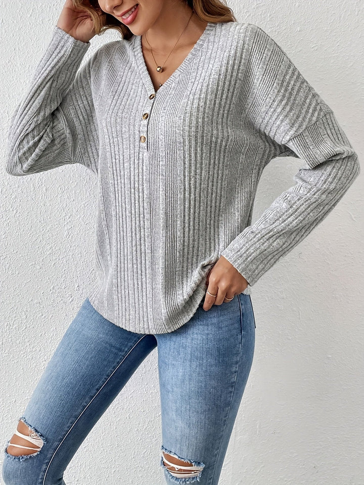 Stilla | Grå Casual Langærmet t-shirt