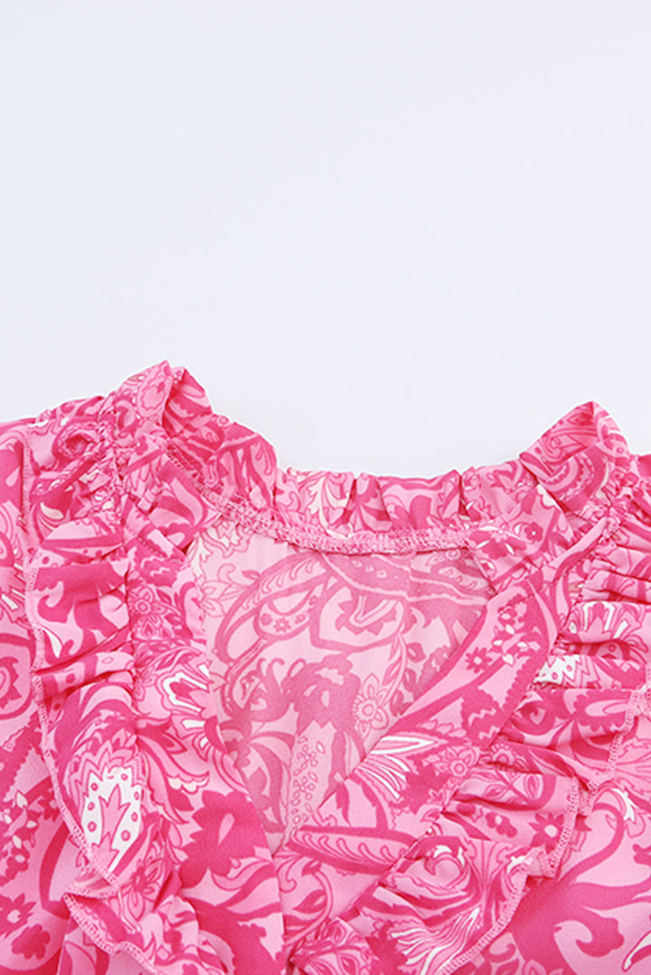 Stilla | Print Flounce Sleeve Maxi Kjole