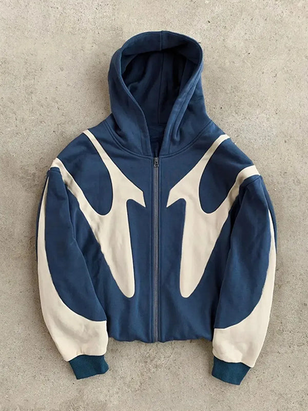 Stilla | Y2K Kontrastfarve Oversize Hoodie med Lange Ærmer til Herrer