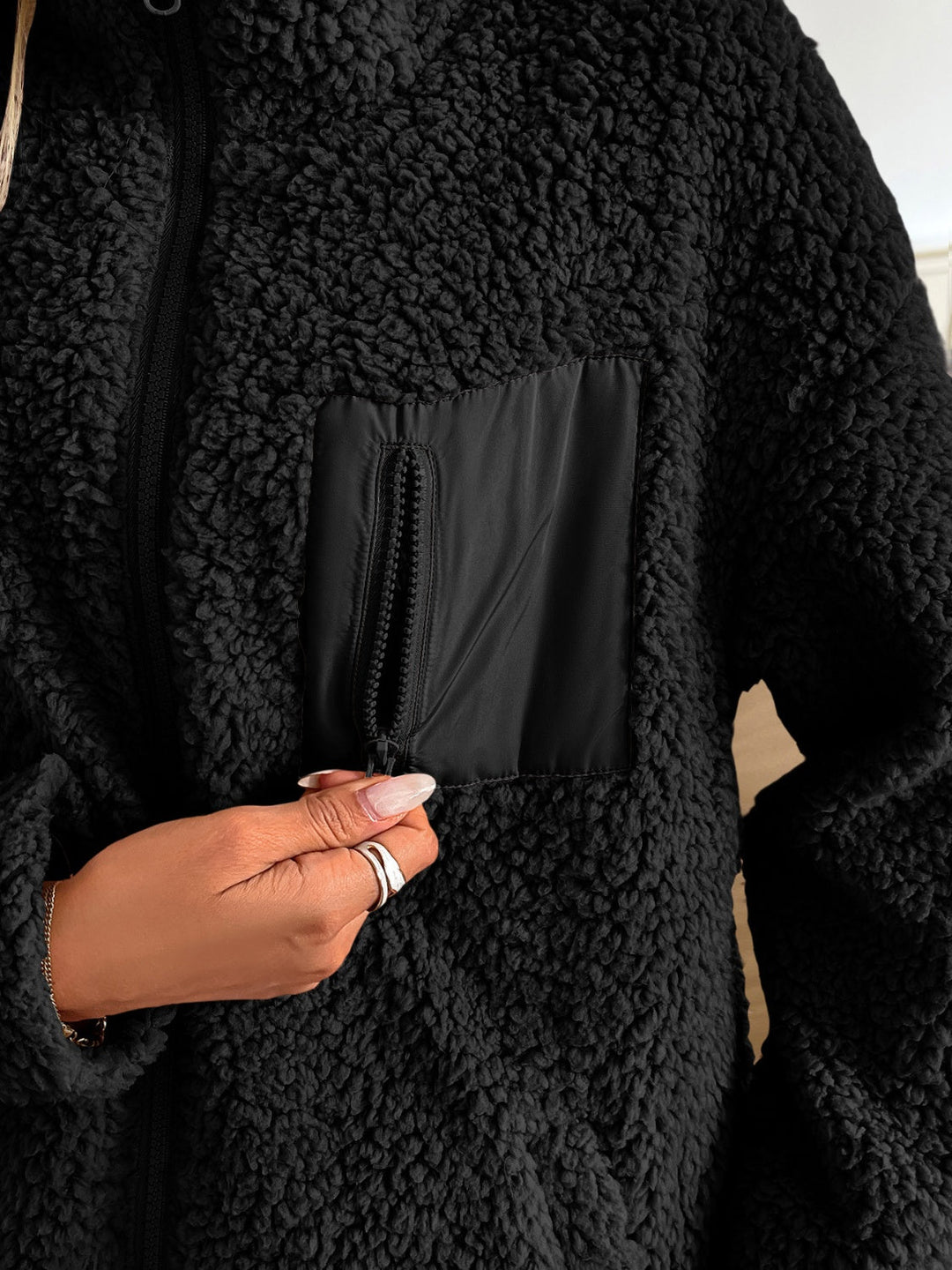 Stilla | Lane Zip Up Langærmet Fuzzy Jakke