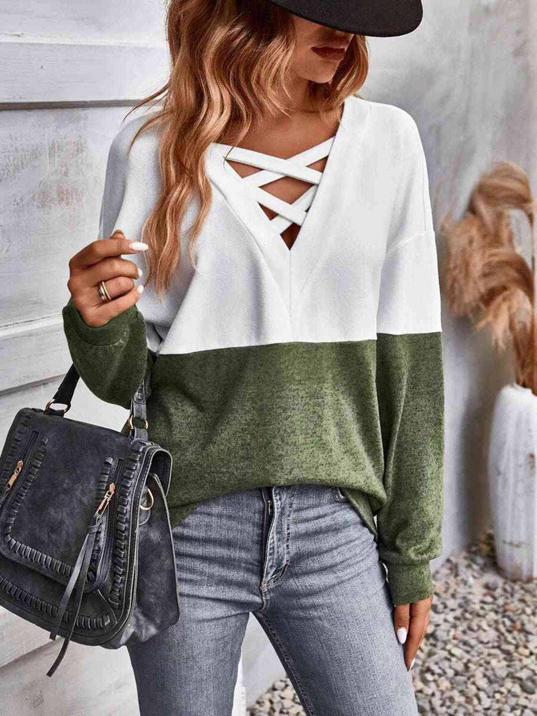 Stilla | Tone Crisscross Detalje Sweatshirt