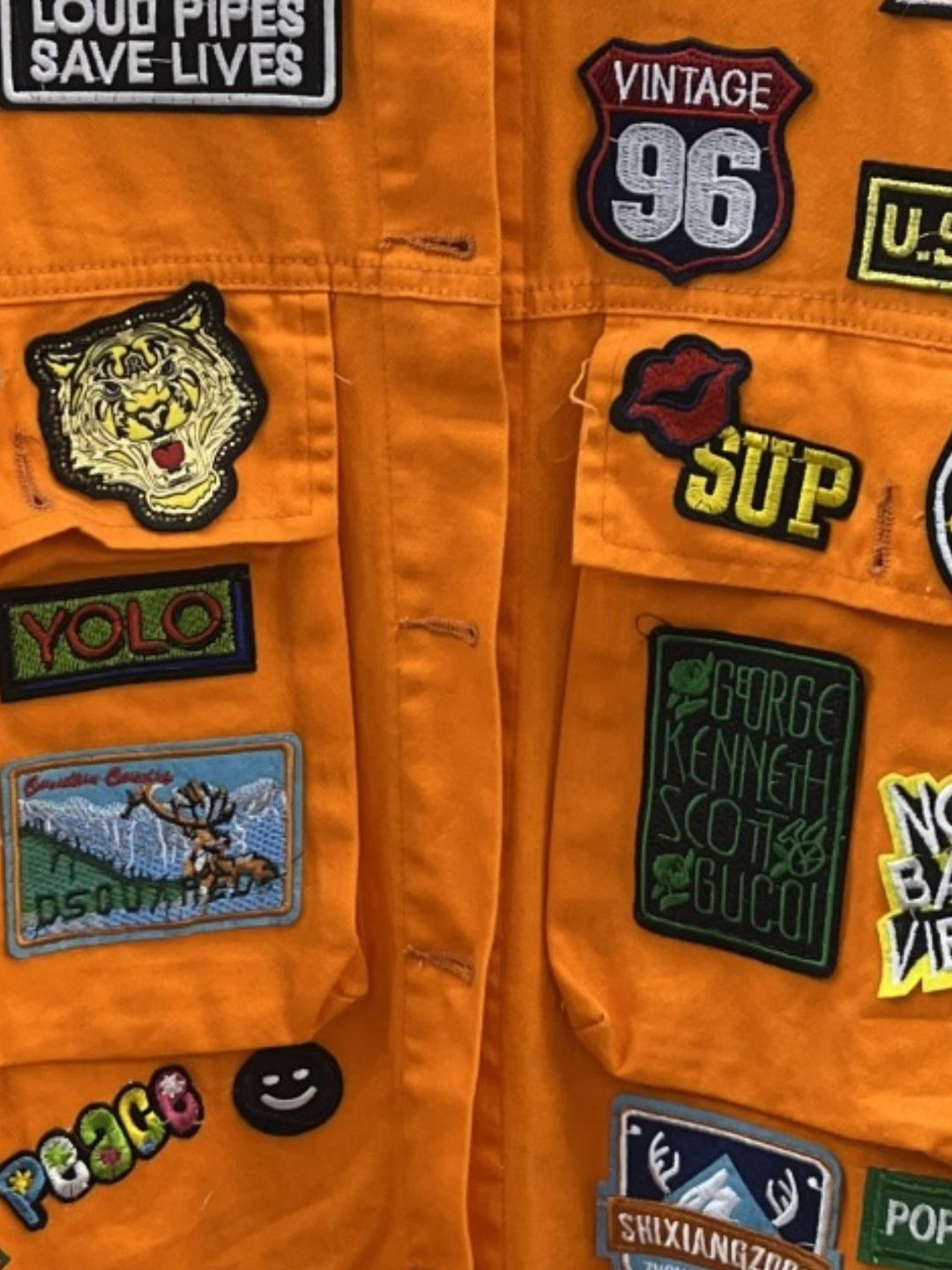 Stilla | Patch Knap-op Langærmet Denim Jakke