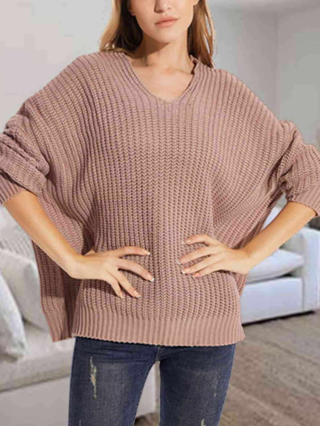 Stilla | Neck Batwing Dropped Shoulder Sweater