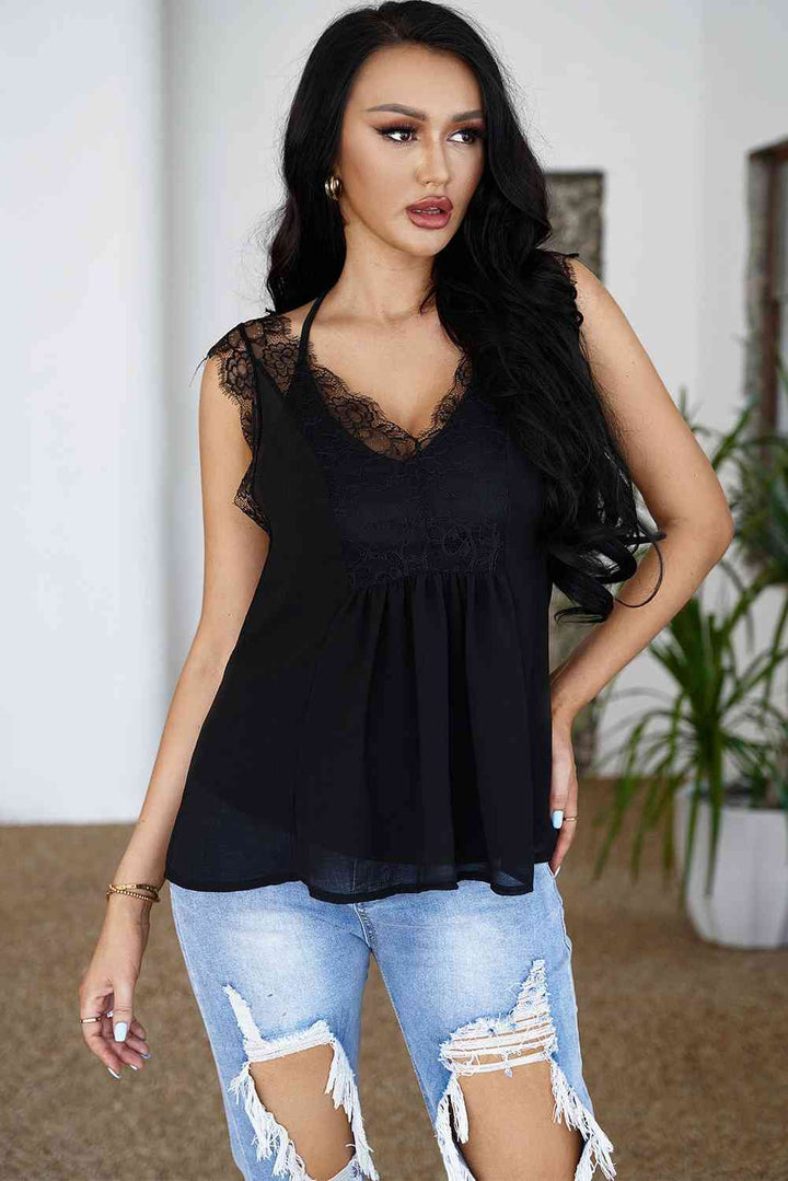 Stilla | Trim Spliced Lace V-hals Tank