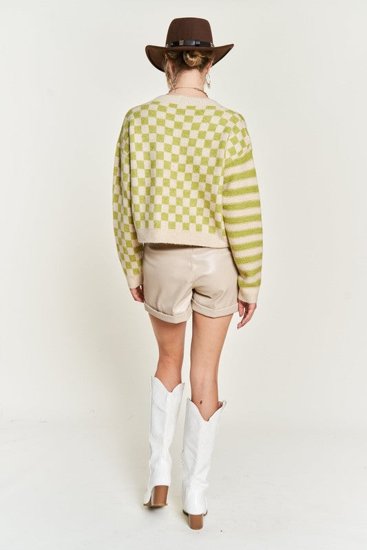 Stilla | Mønster Sweatshirt Cardigan