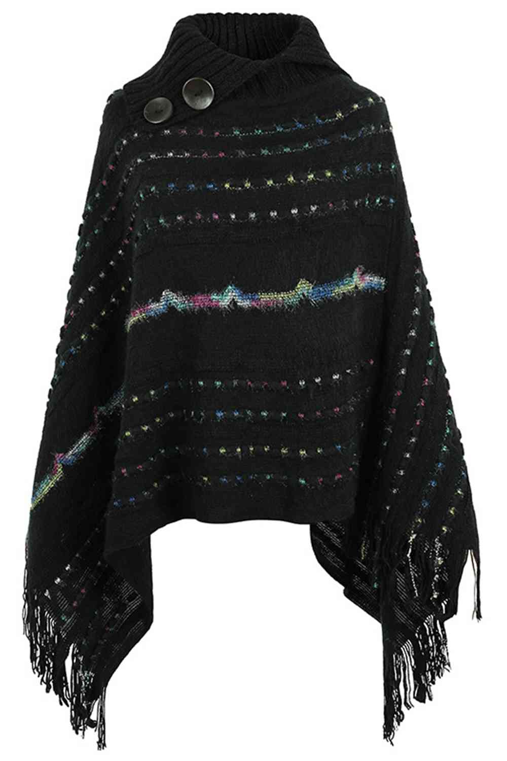 Stilla | Ærme Frynsedetalje Poncho
