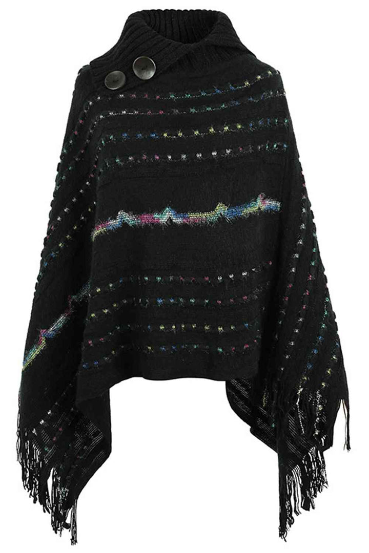 Stilla | Ærme Frynsedetalje Poncho