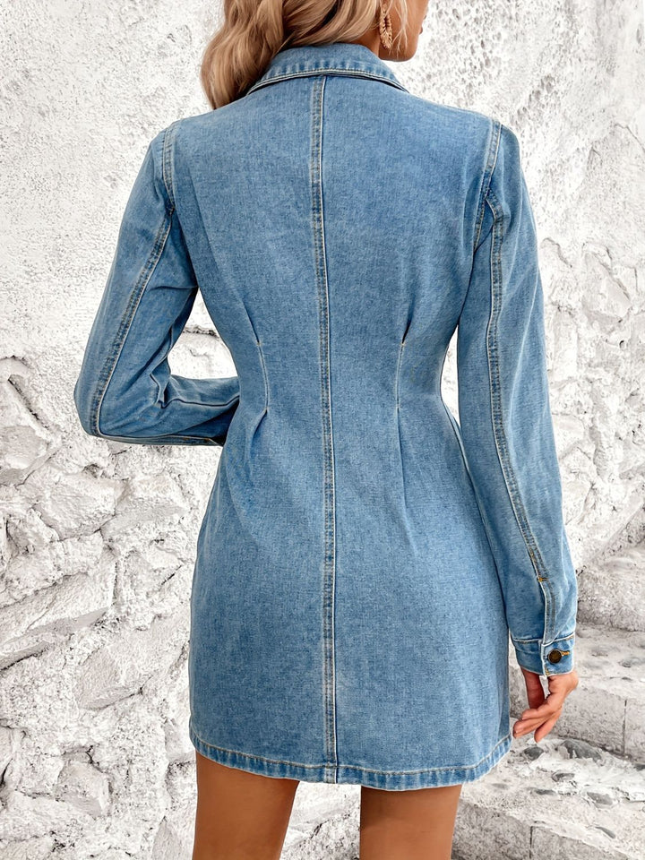 Stilla | Knap-up Langærmet Denim Kjole