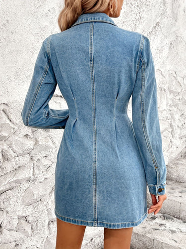 Stilla | Knap-up Langærmet Denim Kjole
