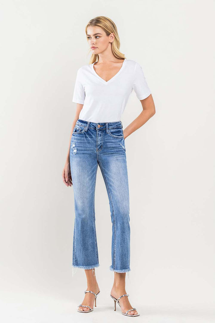 Stilla | by Flying Monkey Full Size Høj Talje Cropped Flare Jeans