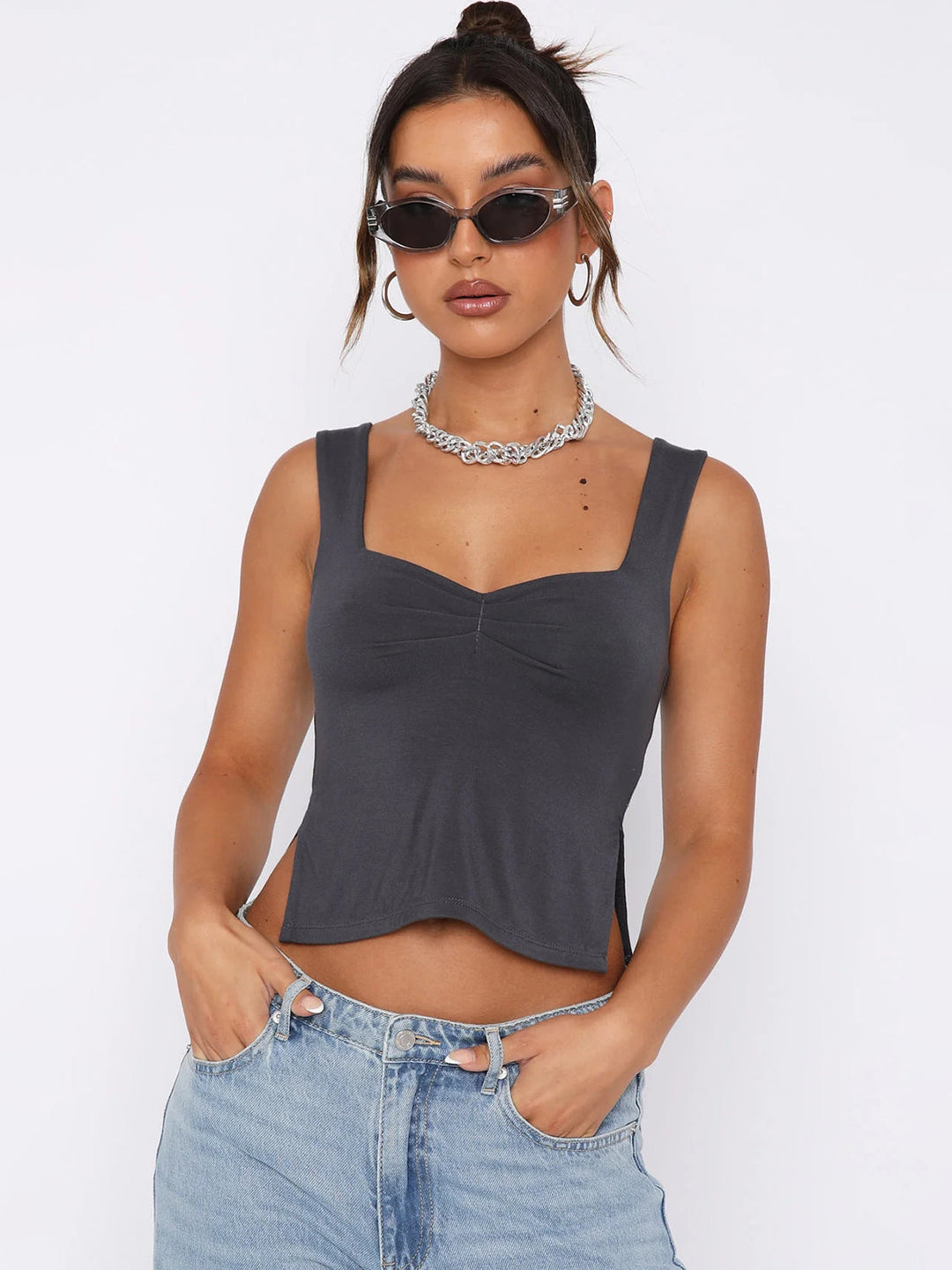 Stilla | Sweetheart Neck Wide Strap Tank