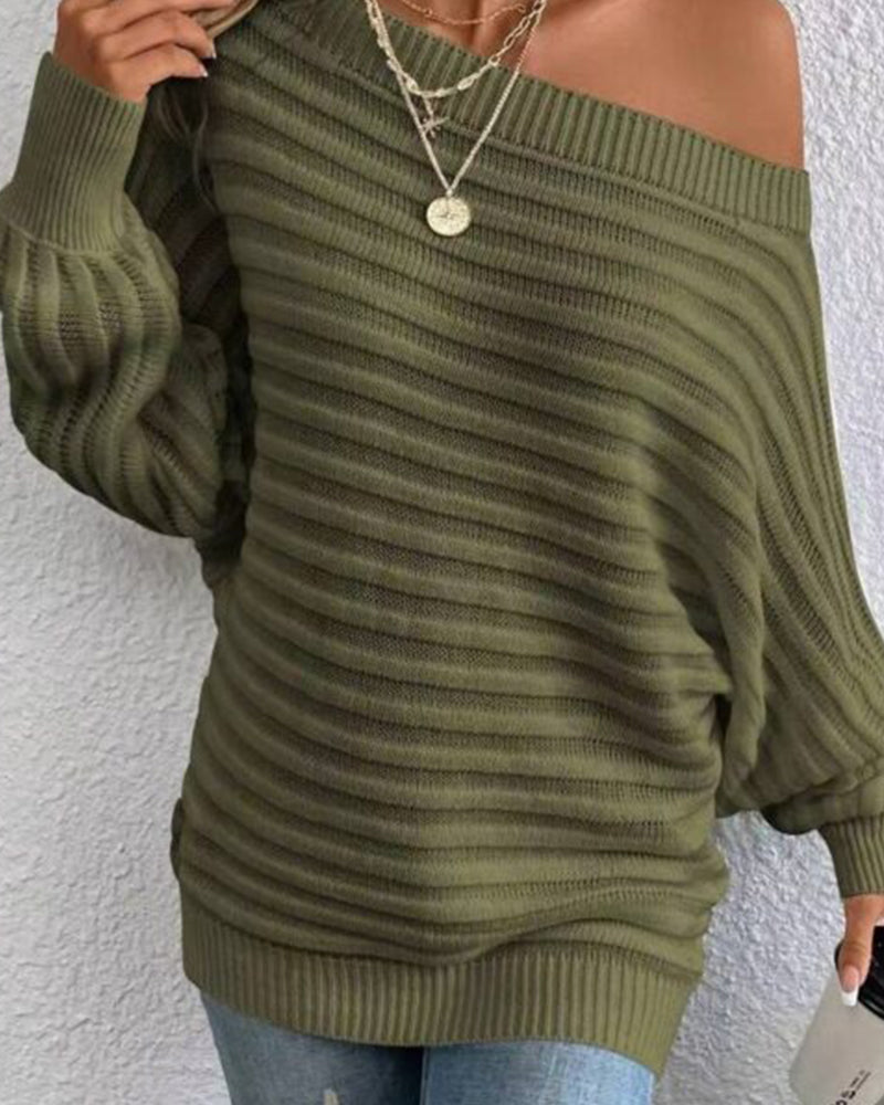 Stilla | Ribstrikket pullover i ensfarvet