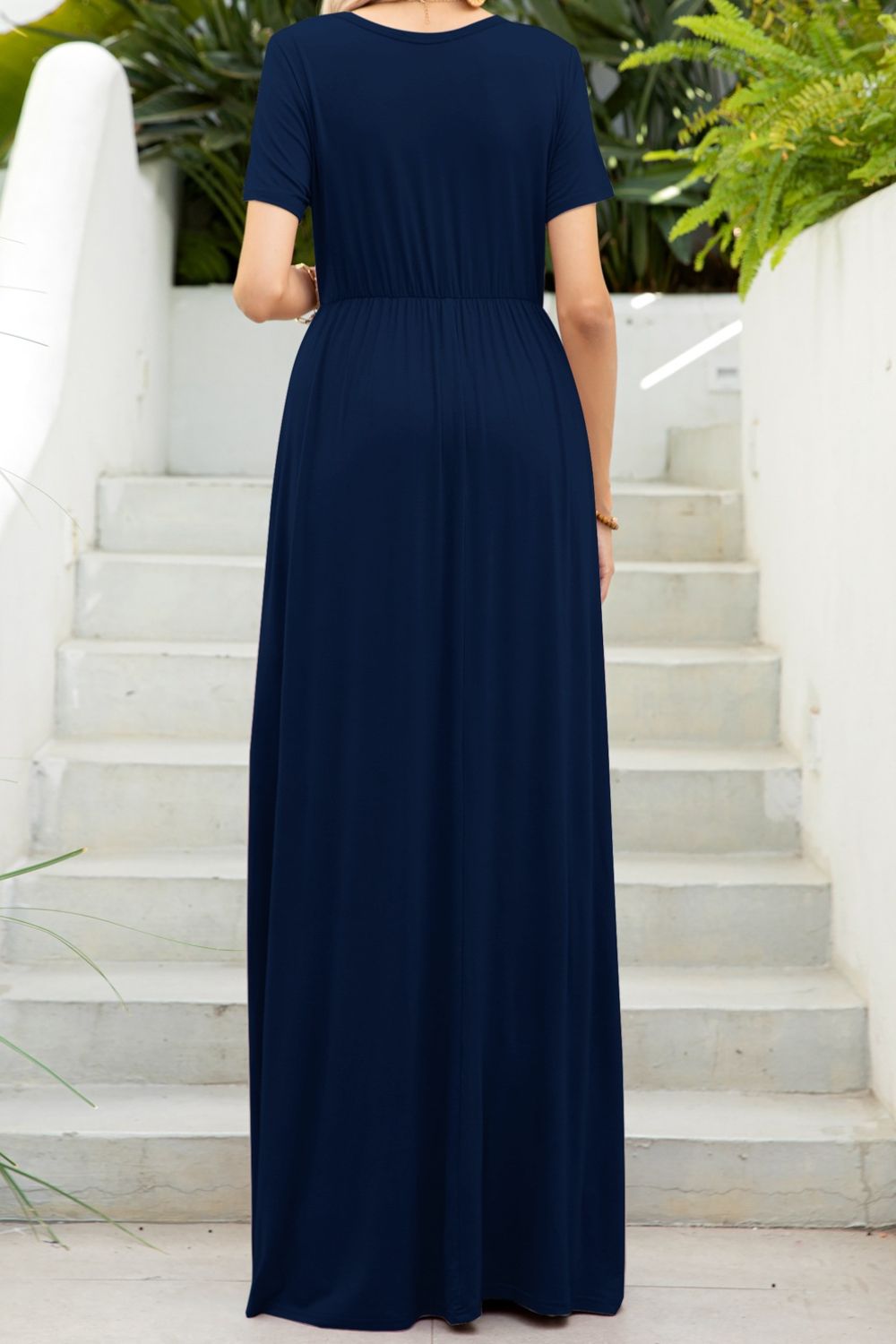 Stilla | Neck Maxi Tee Kjole Med Lommer