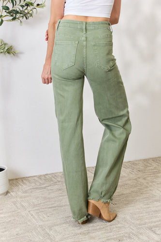 Stilla | Full Size Raw Hem Bredde Ben Jeans