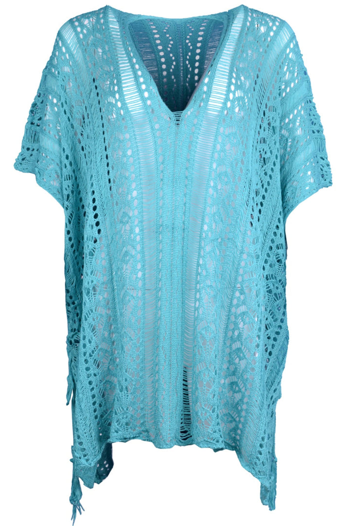 Stilla | V-hals Cover-up Med Frynse