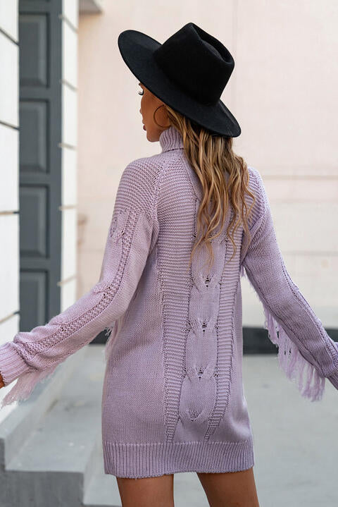 Stilla | Frynse Detalje Sweater Kjole