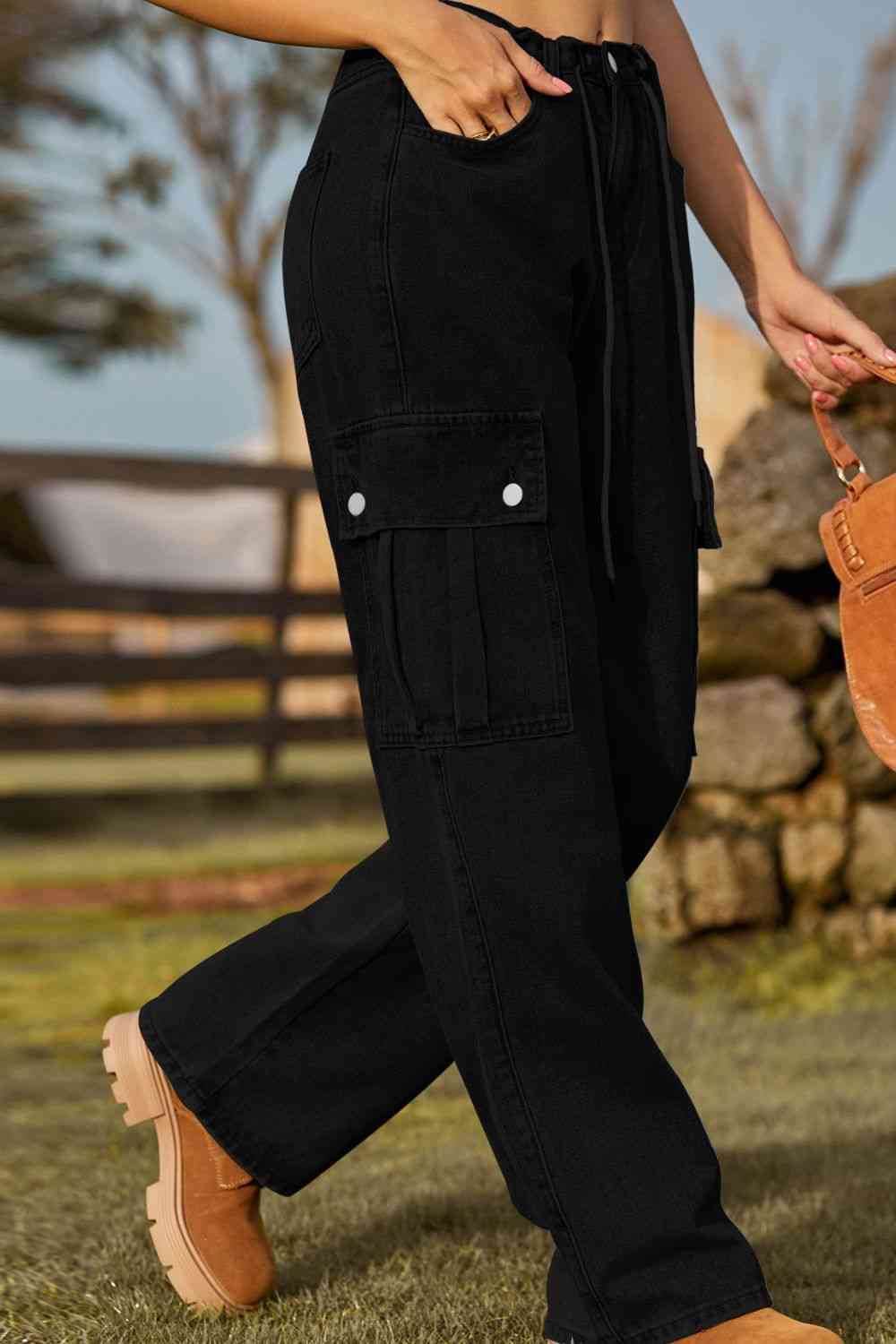 Stilla | Fit Snørejeans Med Lomme