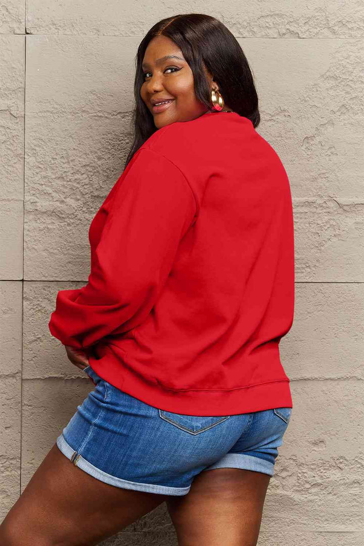 Stilla | Love Full Size Merry and Bright Graphic Sweatshirt
