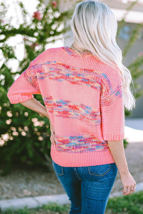 Stilla | Størrelse Heathered Rund Hals Halv Ærme Sweater