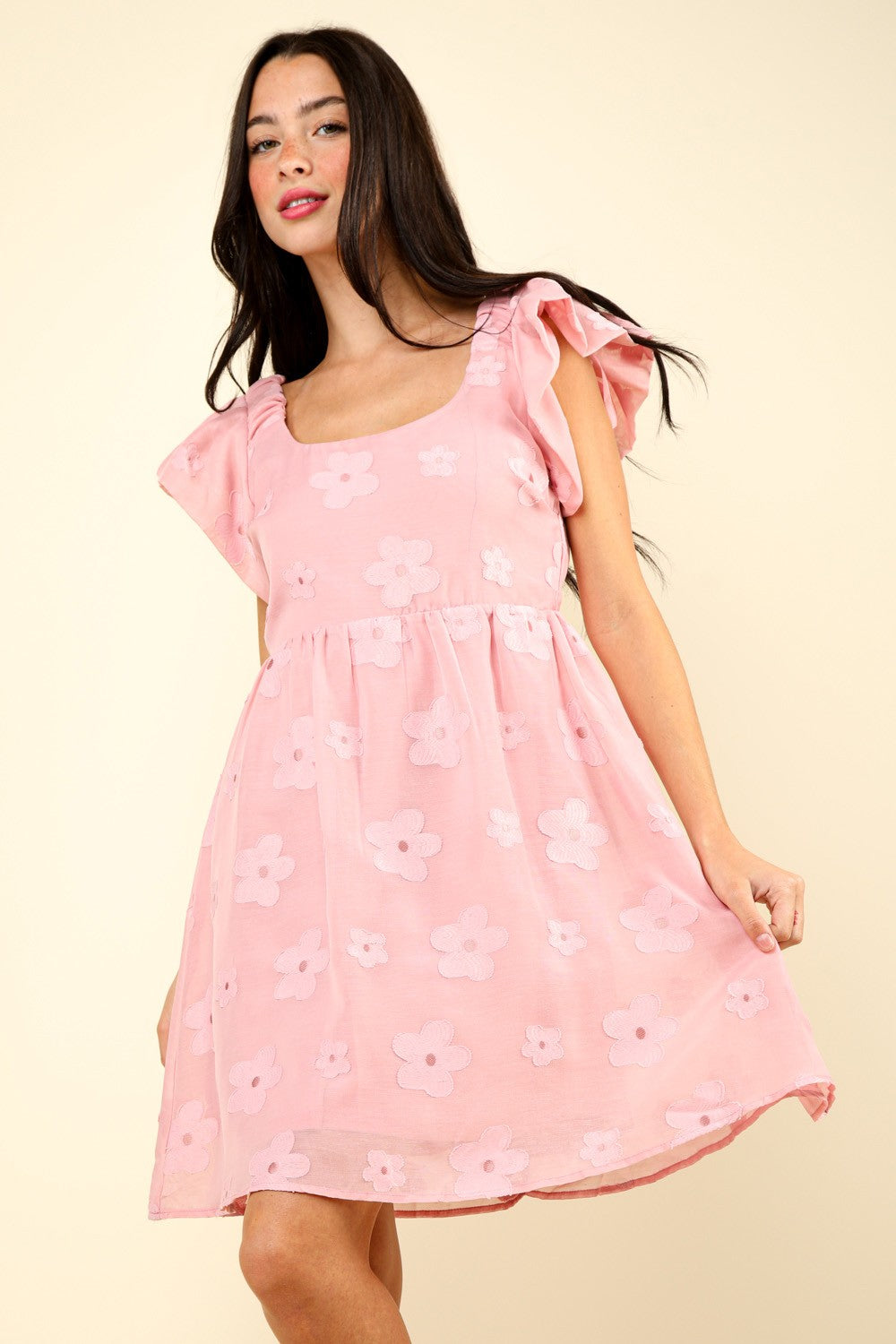 Stilla | J Blomst Broderet Organza Mini Kjole