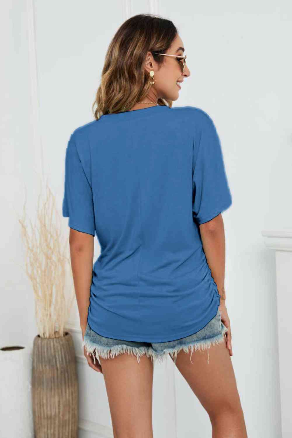 Stilla | Hals Side Rynket T-shirt