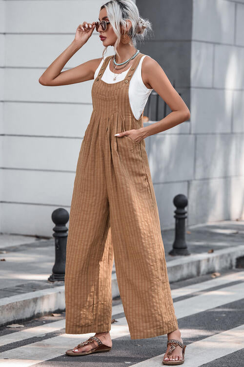 Stilla | Knapperet Bred Benet Overalls