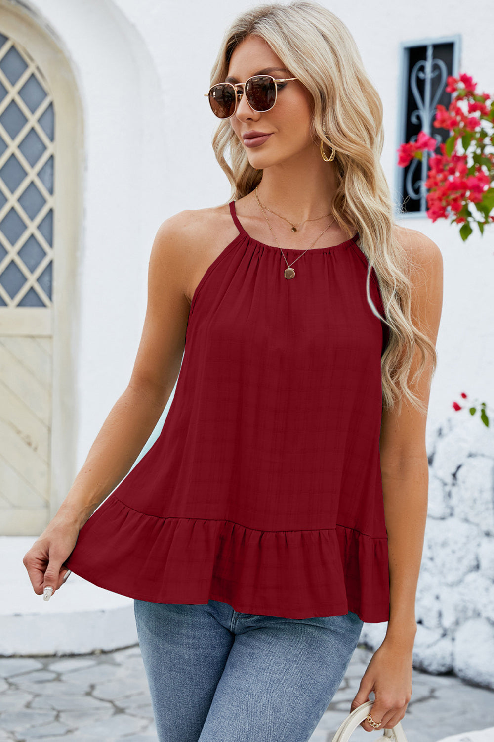 Stilla | Ruffled Rund Hals Cami