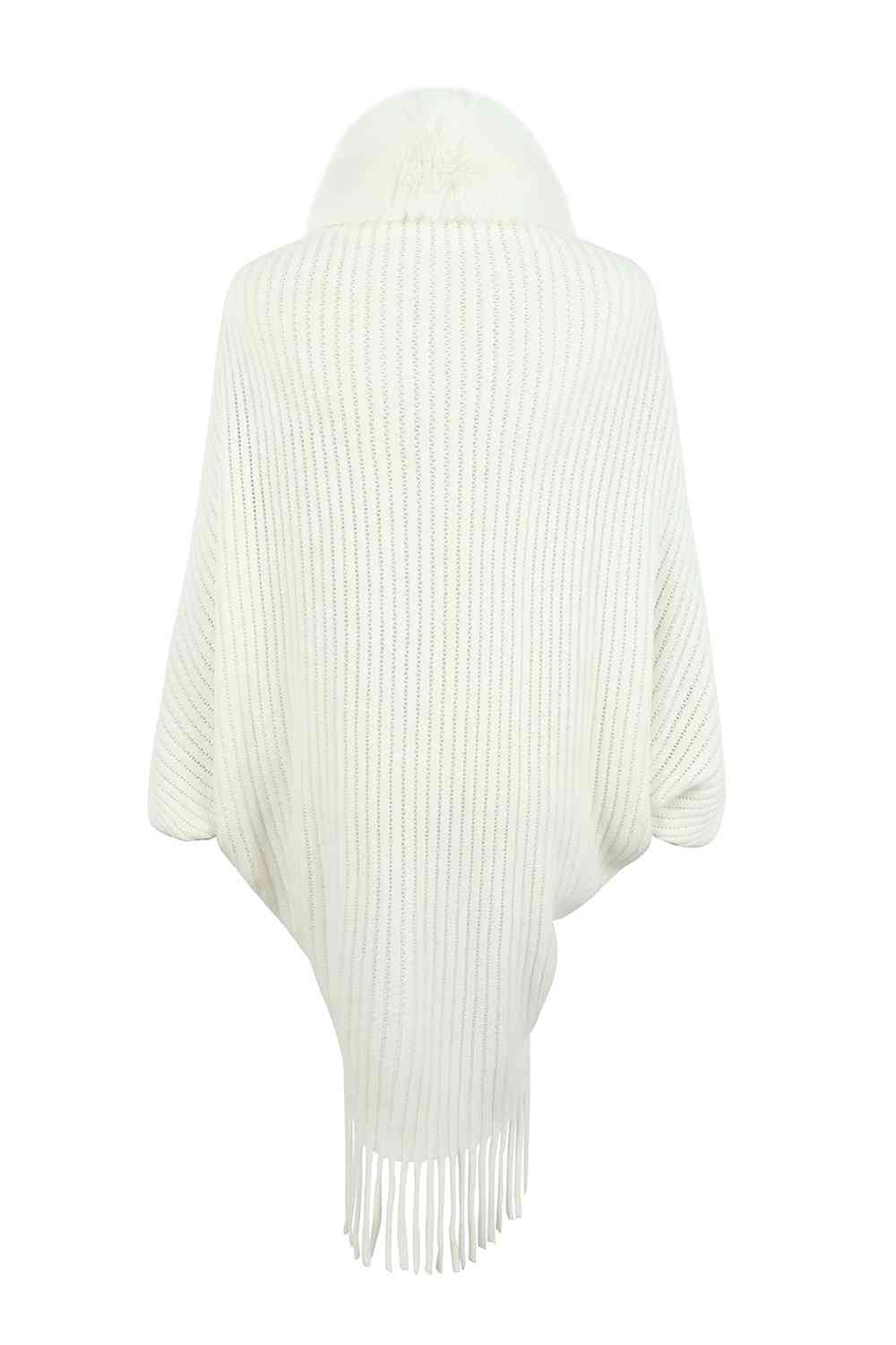Stilla | Detaljeret Langærmet Ribbet Poncho