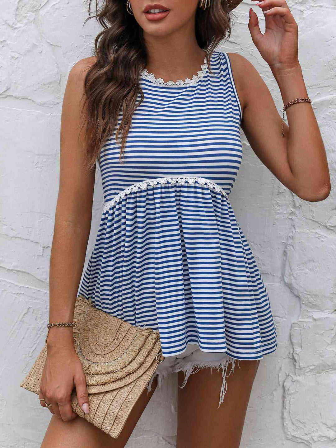 Stilla | Blondekant Rund Hals Tanktop