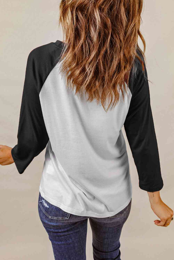 Stilla | Grafisk Raglan Ærme T-shirt