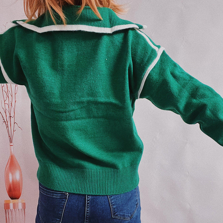Stilla | Seam Half Zip Sweater