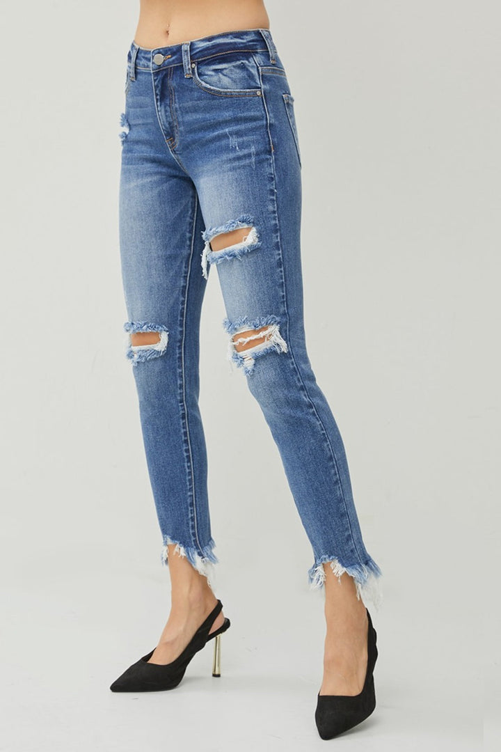 Stilla | Slidt Flosset Kant Slim Jeans