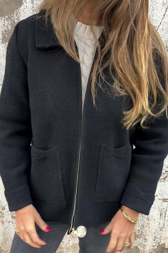 Stilla | Farve Revers Lynlås Taske Fritidsjakke