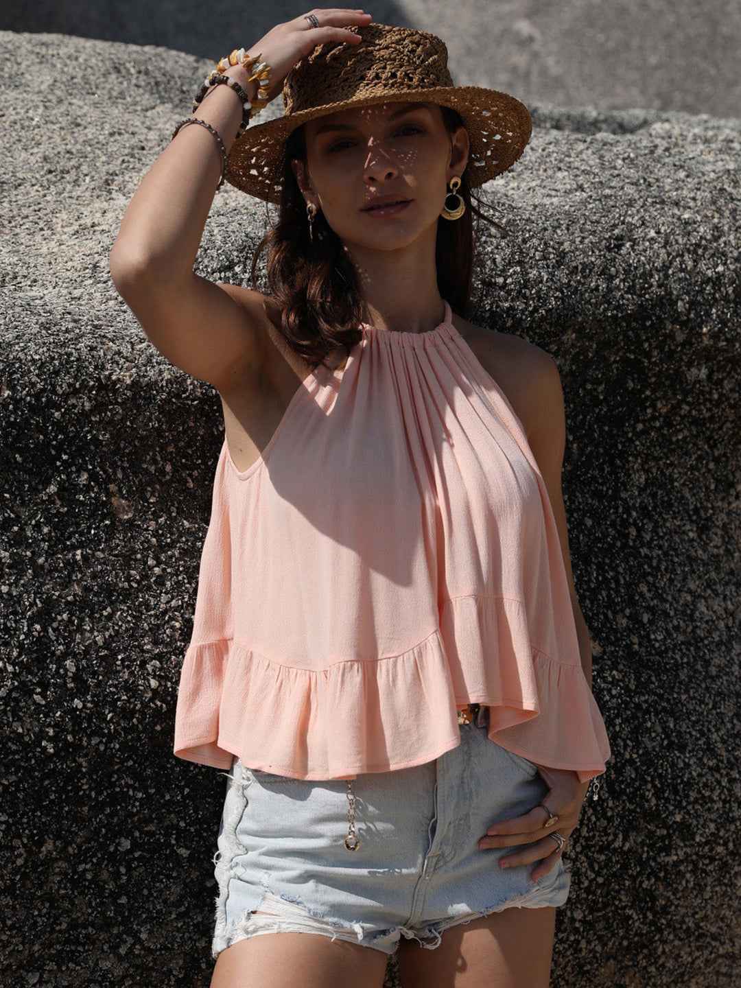 Stilla | Peplum Rund Hals Tank