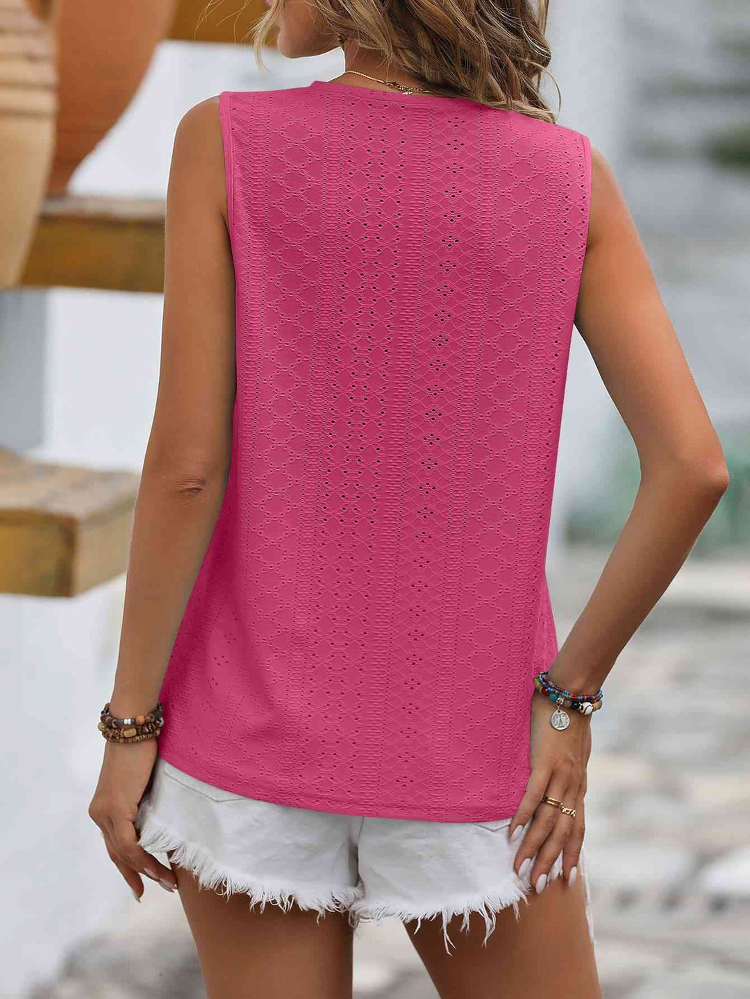 Stilla | Spliced Lace V-hals Udenærmelig Top