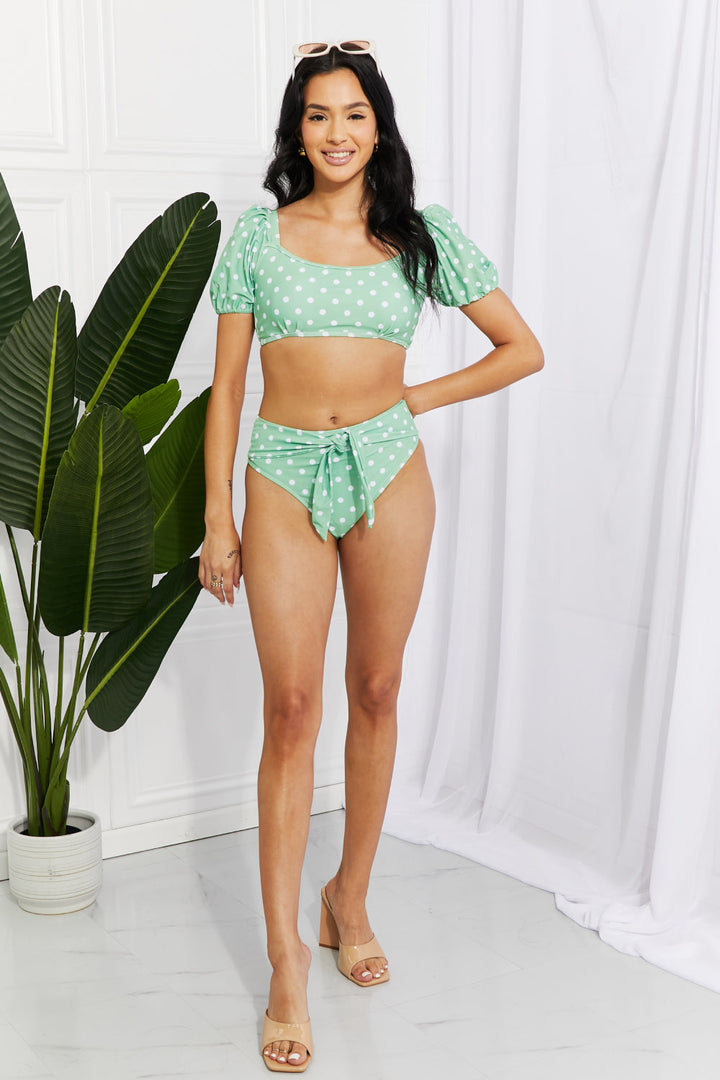 Stilla | West Swim Vacay Ready Puff Sleeve Bikini I Gum Leaf